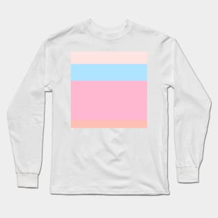 An outstanding combination of Fresh Air, Cornflower Blue, Little Girl Pink, Misty Rose and Pale Rose stripes. Long Sleeve T-Shirt